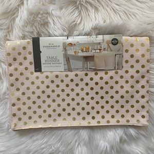 THRESHOLD Table Runner Pink/Gold Polkadots Target